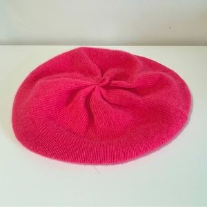 Vintage pure cashmere beret hat in pink